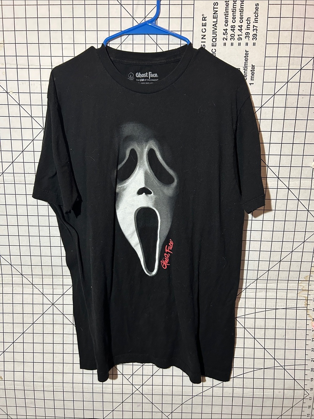 Men's Black Graphic Tee - Scream Mask Print Ghost Face